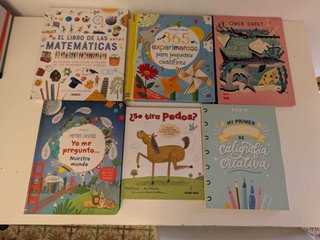 Lote 6 libros infantiles de ciencia y caligrafía