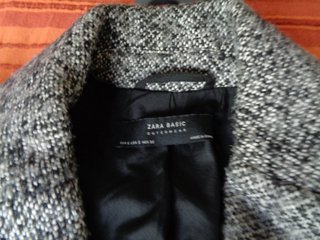 Abrigo 3/4 gris y negro