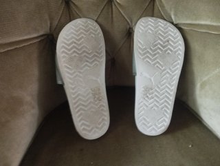 Chanclas Puma Plateadas y blancas