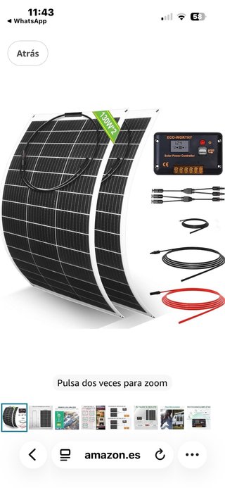 Set de 2 Paneles Solares Flexibles 130W