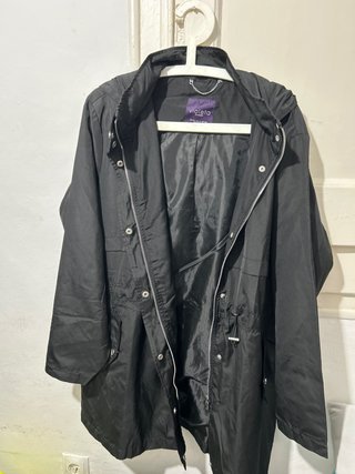Violeta Mango hooded parka asymmetric zip