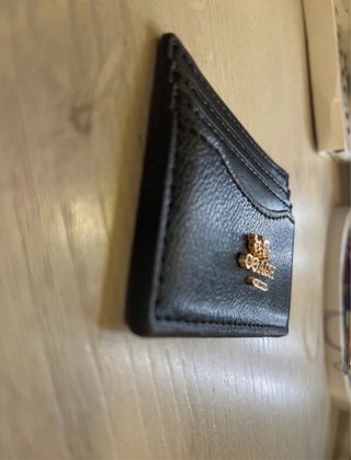 Cartera Tarjetero Coach Negra y Dorada