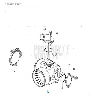 Codo Escape Volvo Penta D4 Inox 22948832