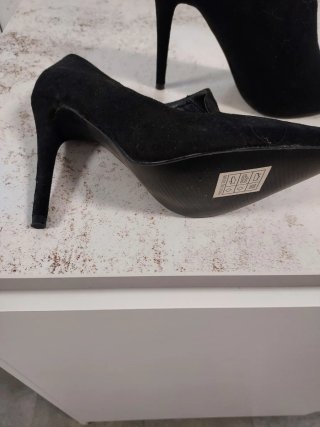 Zapatos tacón asimétricos negros talla 37