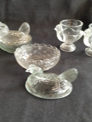 Set de 4 Piezas de Vidrio Antiguo