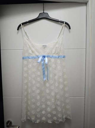 Camisón Moon River Blanco con Lazo Azul