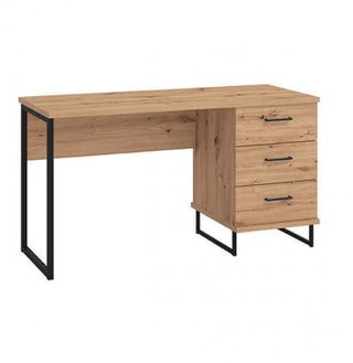Scrivania PC 3 Cassetti 137x56x75cm Rovere Chiaro