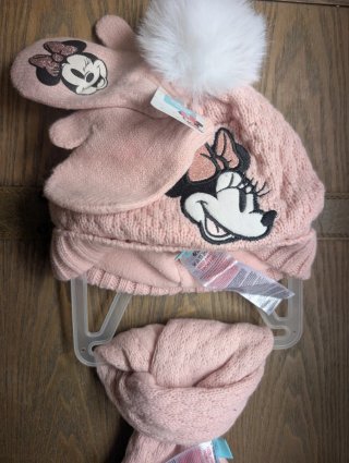 Conjunto Minnie Mouse Gorro, Bufanda y Manoplas