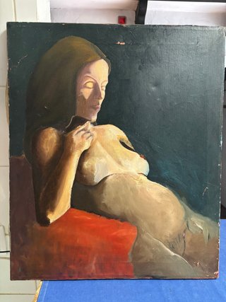 Cuadro al óleo figura femenina