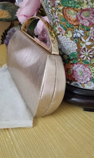 Bolso de mano dorado/champán elegante