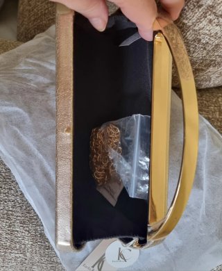 Bolso de mano dorado/champán elegante