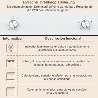 Horno empotrable multifunción de 65L blanco NUEVO