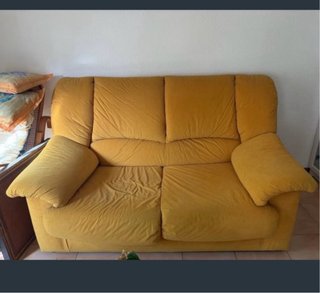 Sofá / sillon 2 plazas tela amarillo