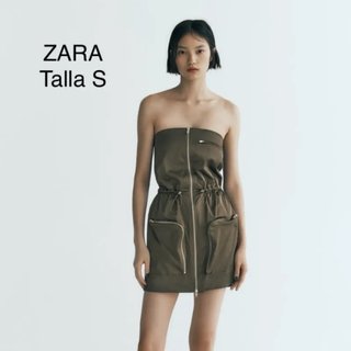 Vestido Corto Militar Zara Talla M