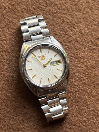 Reloj Seiko 5 Automático Vintage Esfera Blanca