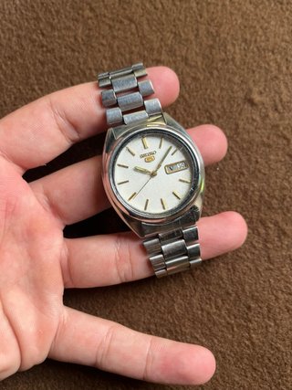 Reloj Seiko 5 Automático Vintage Esfera Blanca