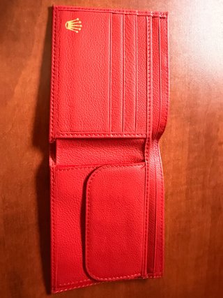 Cartera auténtica Rolex de Piel Roja