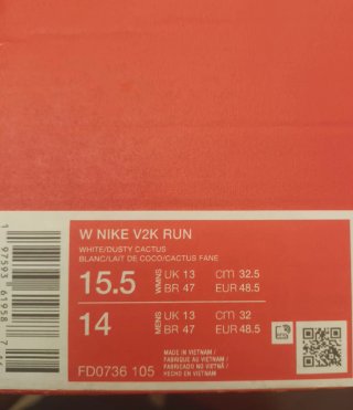 Nike V2K RUN Nuevas con etiquetas, talla 48,5