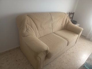 Sofá de 3 plazas en tela beige