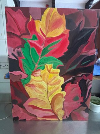 Cuadro Pintura al Óleo Hojas
