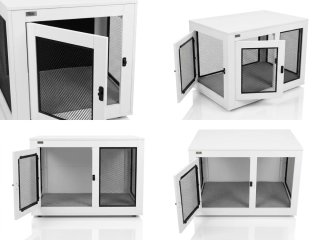 Jaula/Mueble Perro Madera Blanca Doble Puerta