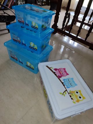 Lote 4 Cajas Almacenaje Plástico