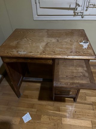 Escritorio + silla  Fanlo madera mediados siglo XX