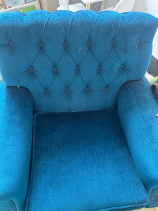 Sillón Azul de Terciopelo