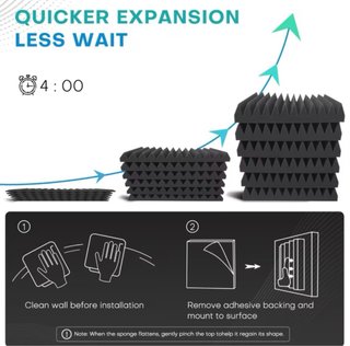 Set de 52 Paneles Fonoabsorbentes Negros | NUEVOS