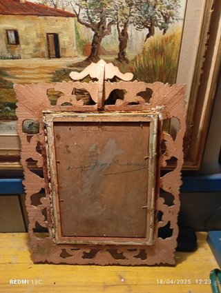Dipinto Madonna con Bambino e Cornice Dorata