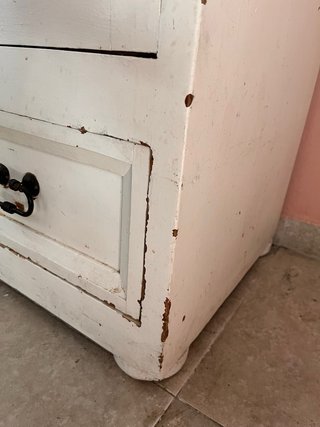 Mueble Rústico Blanco Cajón Madera