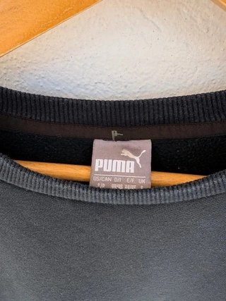 Puma Sudadera Mujer Negra Logo Blanco S