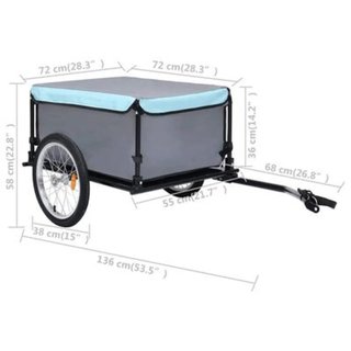 vidaXL Remolque para bicicletas gris y azul