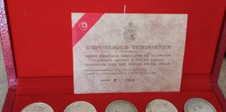 Túnez. Estuche Monedas de Plata.