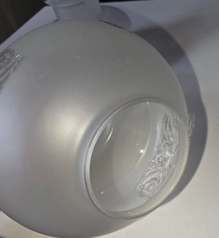 Juego de 4 tulipas antiguas de cristal esmerilado.