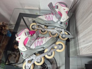 Patines Oxelo Talla 35-38 Rosa/Gris