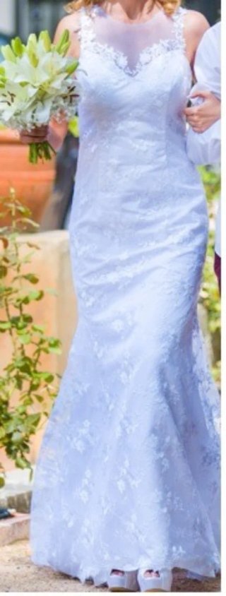 Vestido de Novia Blanco Encaje Sirena