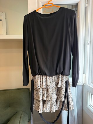 Vestido fiesta o informal mujer negro multicolor