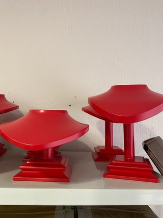 9 Petos Expositores de Joyería Madera Roja Lacada