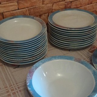 Servizio Piatti Porcellana Blu e Bianco