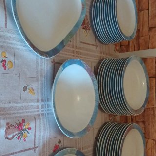Servizio Piatti Porcellana Blu e Bianco