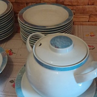 Servizio Piatti Porcellana Blu e Bianco