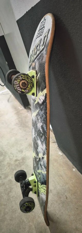 Skate con diseño de lobo
