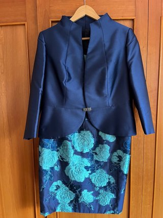 Conjunto Sonia Peña Vestido y Americana Azul