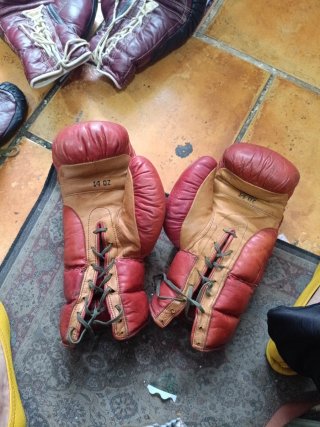 Guantes de Boxeo Rojos con Cordones