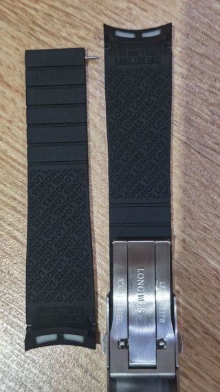 Correa Longines Hydroconquest 21mm Caucho Negra