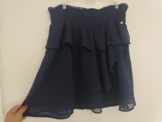 Falda Pepe Jeans volantes gasa azul XL
