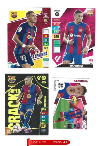 Lote Raphinha FC Barcelona - Cartas Panini