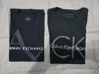 2 T-shirt Calvin Klein e Armani Exchange