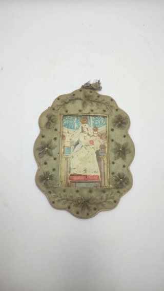 Escapulario antiguo Virgen y Niño